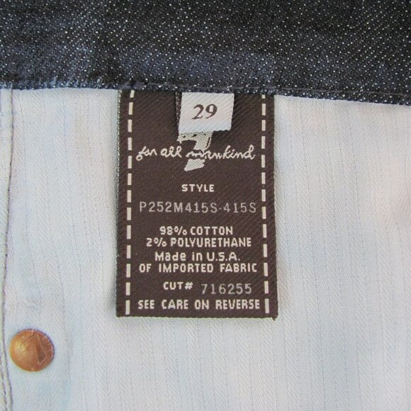7 for all Mankind Jeans Womens Size 29 (31 x 29) Kate Straight Leg Dark Wash EUC - Picture 7 of 8
